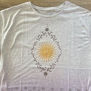 Dark Universe Women's Short Sleeve Tee with Gold Sun Graphic